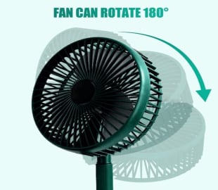Powerful Rechargeable Table Fan with Height and 3 speed Adjustable Folding Telescopic Table Fan