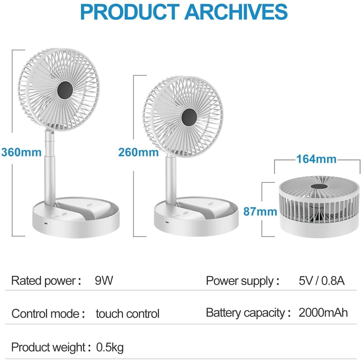 CoolPro™ 2000 mAh Rechargeable Portable Fan